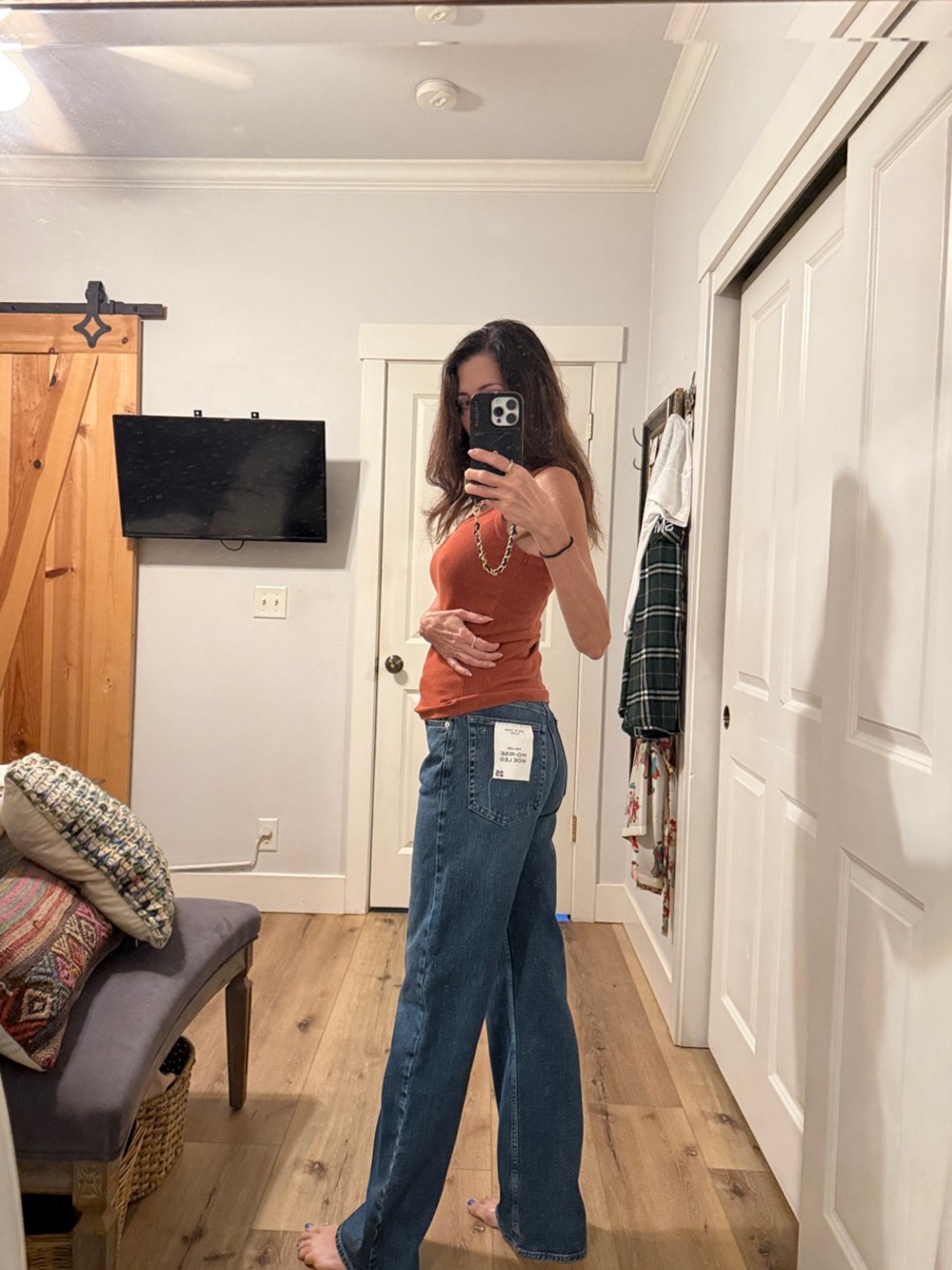 NWT rag & bone  Lori Wide-Leg Denim Jeans in Classic Blue
